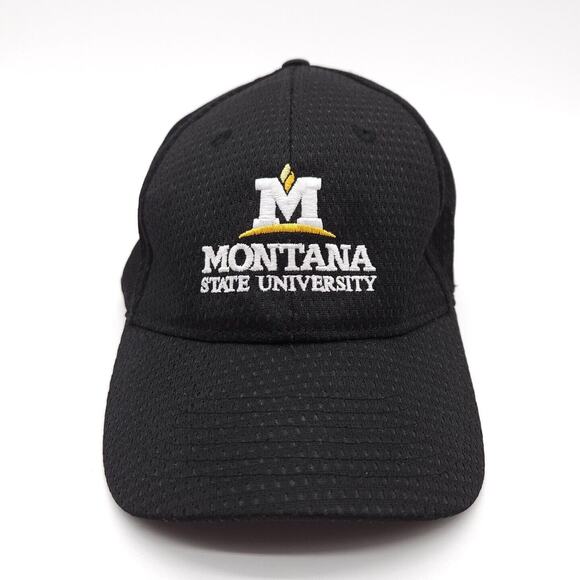 Montana State University Bobcats Strapback Mesh Hat Ball Cap Black NCAA College - Picture 2 of 7